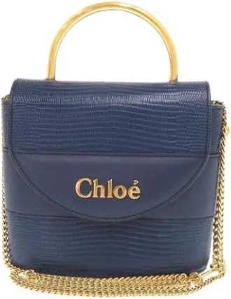 Chlo&eacute; Pre-owned Bucket Bags, female, Blue, Size: ONE SIZE Pre-owned Aby Lock Satchel