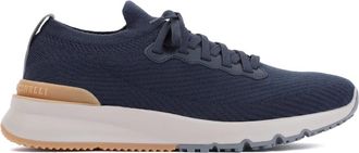 Brunello Cucinelli Marine Wol Veterschoenen - Heren - Sneakers - Blauw - 44 EU - Wol - Schoenen