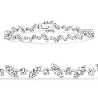 Pompeii3 3.70Ct 14k White Gold Diamond Tennis Bracelet 7 Lab Grown
