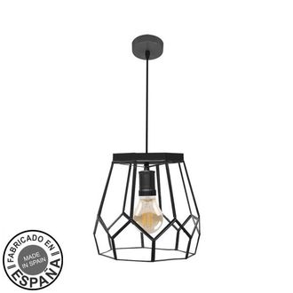Fabrilamp Lampada De Soffitto A Sospensione Lente Large 1xe27 Nero - Fabrilamp