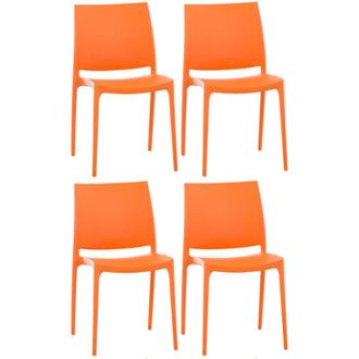 Clp Clp - Set De 4 Sillas Apilables Maya Naranja