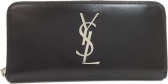 Saint Laurent Black Leather Long Wallet (Bi-Fold) (Pre-Owned)