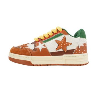 Generic Couple Fashion Retro Boardwalk Casual Thick Sole Platform Comfortable Sports Shoes (Khaki,8.5)