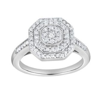 LuvMyJewelry Vionne 0.50 Ct 10K Gold Diamond Ring in 10K White Gold at Nordstrom, Size 6.5