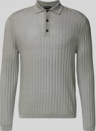 Emporio Armani Slim Fit Pullover aus Lyocell-Mix mit Schurwoll-Anteil in Mittelgrau, Gr&ouml;&szlig;e XL