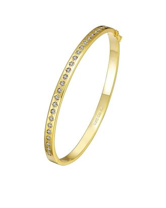 Rachel Glauber 14K Plated Cz Bangle Bracelet