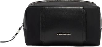 Piquadro Kleine Vanity Case van Waterafstotend Materiaal - Dames - Toilettassen - Zwart - ONE Size - Leer - Tassen