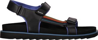 Paul Smith Sandalen met klittenbandsluiting en logo-print - Heren - Sandalen - Zwart - 40 EU - Leer - Schoenen