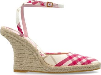 Burberry Mews Wedge Espadrilles - Dames - Sleehakken - Roze - 37 EU - Katoen - Schoenen