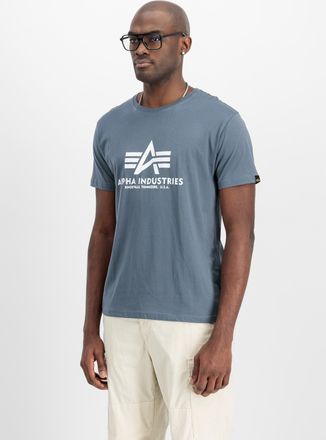 Alpha Industries T-Shirt ALPHA INDUSTRIES Basic T-Shirt BL, Herren, Gr. XL, blau (denim blau), Obermaterial: 100% Baumwolle, Shirts T-Shirt