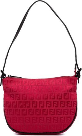 Fendi Borsa a spalla in tela con motivo Zucchino 2000-2010 - Rosso