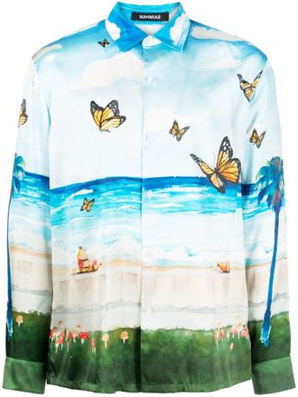 Nahmias Camicia Butterfly Beach - Blu