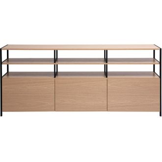 Miliboo Buffet finitura legno chiaro quercia e metallo nero L180 cm MAXENCE