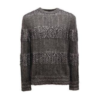 Amaranto B9F0064 Maglione Lurex Mohair Jumper - male - AMAR&Aacute;NTO - Round-neck Knitwear - Gray - XL - Knitwear