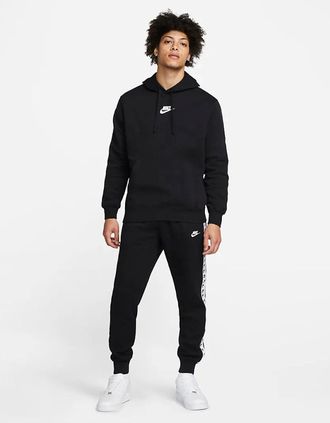 Nike Mens Nike Tape Hooded Black Tracksuit - Size: 42