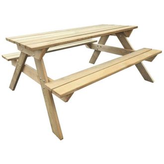 vidaXL Vidaxl - Mesa De Picnic De Madera De Pino 150x135x71,5 Cm