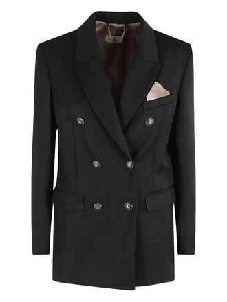 Elisabetta Franchi double-breasted blazer - women - Polyamide/Cashmere - 40 - Black