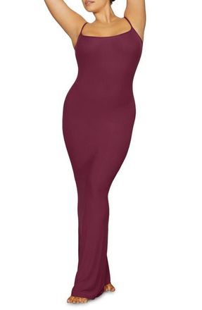 SKIMS Soft Lounge Long Slipdress in Wine at Nordstrom, Size 2 X