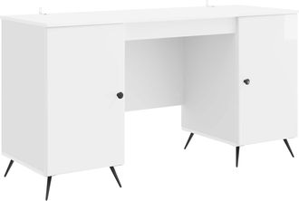 vidaXL Escritorio Brillante 142,5 X 50 X 75 Cm Madera De Ingenier&iacute;a Vidaxl