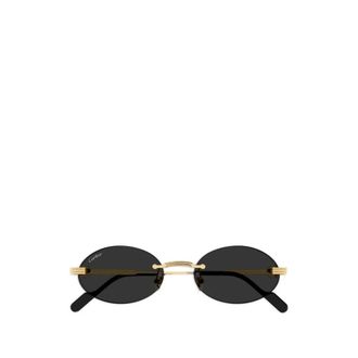 Cartier Sunglasses, unisex, Yellow, Size: 53 MM Round Rimless Sunglasses