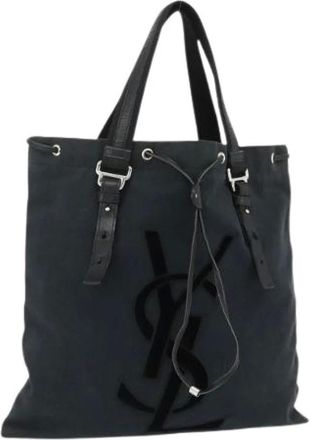 Saint Laurent Pre-owned Tote Bags, female, Black, Size: ONE SIZE Pre-owned Vintage Canvas Tote
