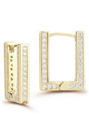 Glaze Jewelry Small Cubic Zirconia Rectangular Hoop Earrings in Gold at Nordstrom Rack