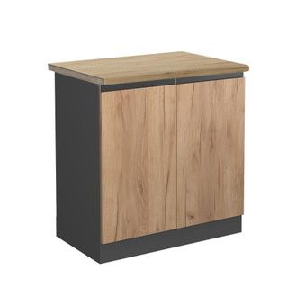 Vicco Armario Bajo Para Fregadero R-line, Roble Dorado, 80 Cm, Et Roble