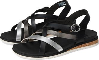 Skechers Womens Desert Kiss Low-Peak Rank Sandal, Black, 3 UK