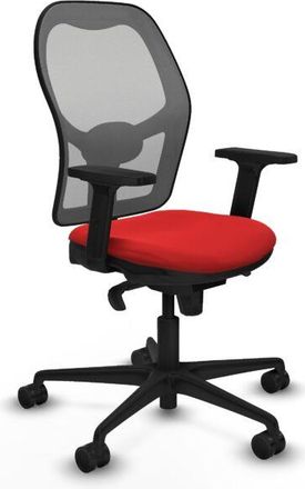 Piqueras y Crespo Piqueras Y Crespo - Jorquera Sincro Malla Gris Similpiel Rojo Brazos 2d Base Nailon Ruedas 65mm Nailon