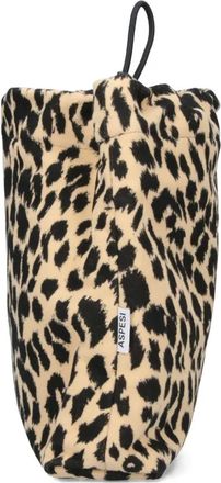 Aspesi Fustian leopard-print drawstring shoulder bag - Neutrals
