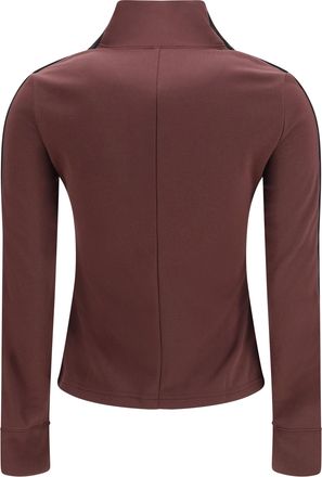 Courr&egrave;ges Womens Bicolor Tracksuit Top Burnt Red-Black Polyester Red/black