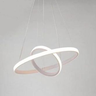 Trade Shop Trade Shop - Led 60w 2 Cerchi Pendente Rotondo Anelli Bianco Luce 4000k 50248