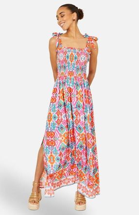 Yumi Ikat Print Maxi Sun Dress in Multi at Nordstrom, Size 12