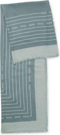 BOSS Logo-print scarf in voile