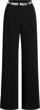 Cinq &agrave; Sept rhinestone-embellished Genna trousers - women - Triacetate/Polyester - 6 - Black