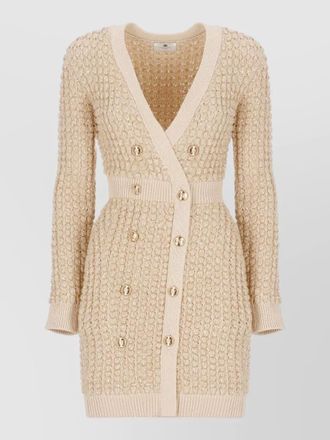 Elisabetta Franchi sequin knit dress v neckline