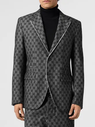 Philipp Plein Miami Vice Monogram Cotton-Blend Blazer