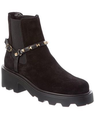 Valentino Rockstud Suede Boot