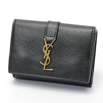 Saint Laurent Black Leather Wallet (Tri-Fold) (Pre-Owned)