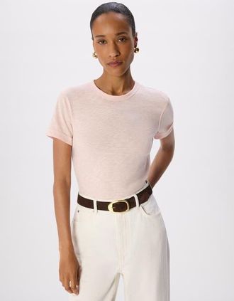 Whistles Emily Ultimate Crew Neck T-Shirt in Pale Pink at Nordstrom, Size X-Small