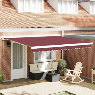 vidaXL Toldo Retr&aacute;ctil Manual Burdeos 400x300 Cm Vidaxl