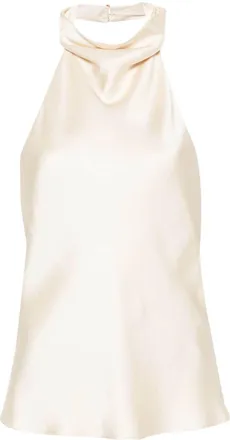Anine Bing Eliana top - women - Silk/Viscose - L - Neutrals