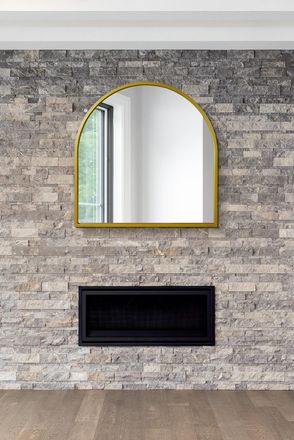 MirrorOutlet The Arcus Gold Framed Arched Leaner/Wall Mirror 39 X 39 (100CM X 100CM) | Size: 1 Pack