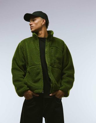 The North Face Extreme Pile - Giacca in pile borg pesante verde con zip