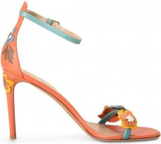 Valentino Garavani Floral Embellished Leather Sandals Size 39