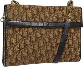Dior Pre-owned Shoulder Bags, female, Brown, Size: ONE SIZE Pre-owned Trotter Canvas Shoulder Bag
