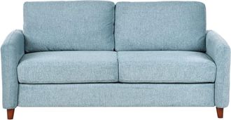 Beliani Sof&aacute; de 3 plazas 3 personas de tejido azul