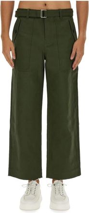 Maison Kitsun&eacute; Werkkleding Broek - Heren - Wijde Broeken - Groen - W42 - Katoen - Broeken