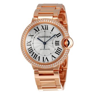 Cartier Pre-owned Cartier Ballon Bleu De Cartier Diamond Silver Opaline Dial Unisex Watch WE9005Z3