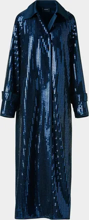 Akris Estelle Sequined Chiffon Maxi Coat